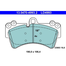 Bremsbelagsatz Audi P. Q7 3.0-3.6 Quattro 06-15 Keramik 13.0470-4993.2