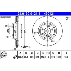 Bremsscheibe Db P. W124/R129 4.2-6.0 91-01 Le 24.0130-0121.1 Bremsscheibe Db P. W124/R129 4.2-6.0 91-01 Le 24.0130-0121.1
