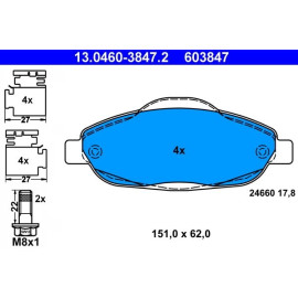 Bremsbelagsatz Peugeot S. 308/3008 07 13.0460-3847.2
