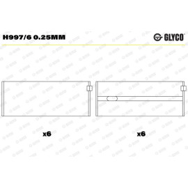 GLYCO Kurbelwellenlager H997/6 0.25mm