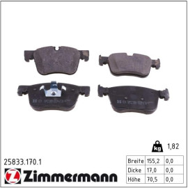 ZIMMERMANN Bremsbeläge 25833.170.1