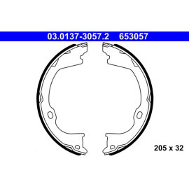 ATE Bremsbackensatz, Feststellbremse 03.0137-3057.2