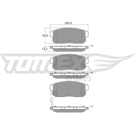 TOMEX brakes Bremsbelagsatz, Scheibenbremse TX 17-97