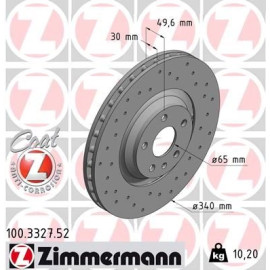 12 481 044 Sport Bremsscheibe VA Sport 100.3327.52 12 481 044 Sport Bremsscheibe VA Sport 100.3327.52