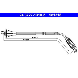 ATE Handbremsseil 24.3727-1318.2 ATE Handbremsseil 24.3727-1318.2