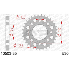AFAM Kettenrad STAHL 35 Zähne 10503-35