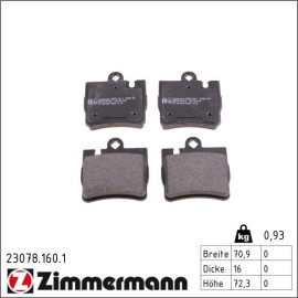 ZIMMERMANN Bremsbeläge 23078.160.1