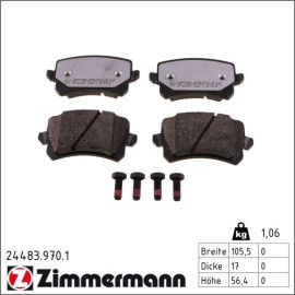 ZIMMERMANN Bremsbeläge 24483.970.1