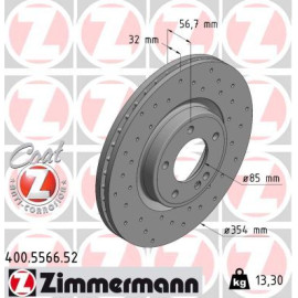 ZIMMERMANN Bremsscheibe 400.5566.52 ZIMMERMANN Bremsscheibe 400.5566.52