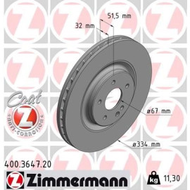 15 481 146 Bremsscheibe VA 400.3647.20