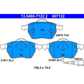 Bremsbelagsatz Vw P. Bora/Golf/Polo 1.2-2.8 97-10 13.0460-7122.2