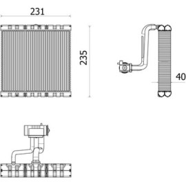 MAHLE Verdampfer, Klimaanlage AE 166 000P