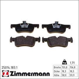 ZIMMERMANN Bremsbeläge 25014.183.1