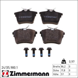 ZIMMERMANN Bremsbeläge 24135.980.1