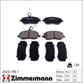 ZIMMERMANN Bremsbeläge 20261.190.1