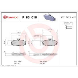 BREMBO Bremsklötze VA P 85 018