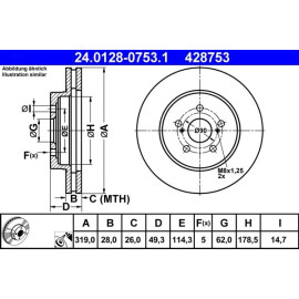 Bremsscheibe Lexus P. Rx 3.0-3.5 03-08 24.0128-0753.1