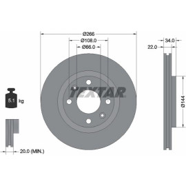 Textar Bremsscheibe 92111503 Textar Bremsscheibe 92111503