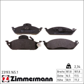 ZIMMERMANN Bremsbeläge 23193.165.1