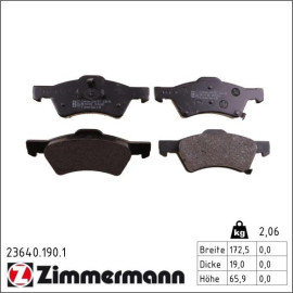 ZIMMERMANN Bremsbeläge 23640.190.1