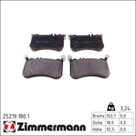 ZIMMERMANN Bremsbeläge 25219.180.1