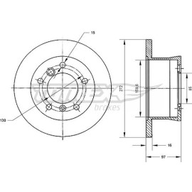 TOMEX brakes Bremsscheibe TX 70-35