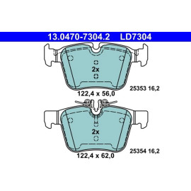 ATE Bremsbelagsatz 13.0470-7304.2 ATE Bremsbelagsatz 13.0470-7304.2