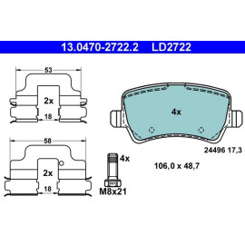 Bremsbelagsatz Ford T. Galaxy/S-Max 1.6-2.5 06-15 Keramik 13.0470-2722.2