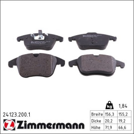 ZIMMERMANN Bremsbeläge 24123.200.1