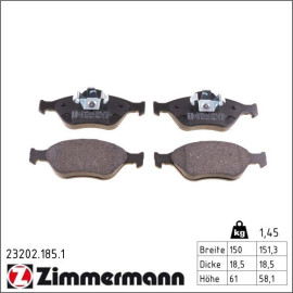 ZIMMERMANN Bremsbeläge 23202.185.1 ZIMMERMANN Bremsbeläge 23202.185.1
