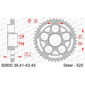 AFAM Kettenrad STAHL 43 Zähne 50800-43