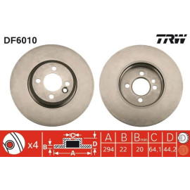 TRW Bremsscheibe Mini P. Cooper DF6010 TRW Bremsscheibe Mini P. Cooper DF6010