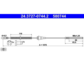 Seilzug, Feststellbremse 24.3727-0744.2