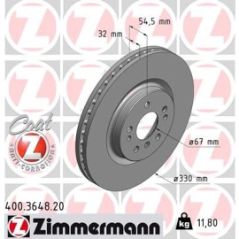 ZIMMERMANN Bremsscheibe 400.3648.20 ZIMMERMANN Bremsscheibe 400.3648.20