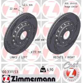 Zimmermann Bremsscheibe 100.3311.53 Zimmermann Bremsscheibe 100.3311.53