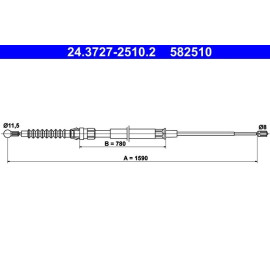 ATE Handbremsseil Seilzug Festellbremse 24.3727-2510.2