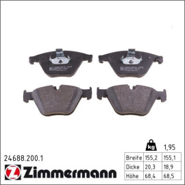 ZIMMERMANN Bremsbelagsatz, Scheibenbremse 24688.200.1