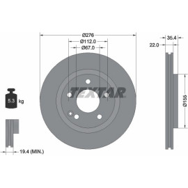 Textar Bremsscheibe 92099603 Textar Bremsscheibe 92099603