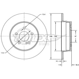 TOMEX brakes Bremsscheibe TX 73-10