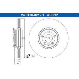 Bremsscheibe Volvo P. Xc60 08 24.0130-0212.1 Bremsscheibe Volvo P. Xc60 08 24.0130-0212.1