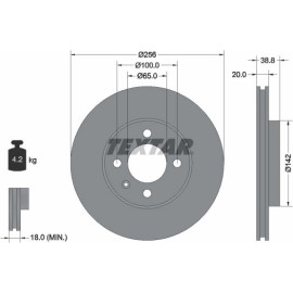 Textar Bremsscheibe 92036803 Textar Bremsscheibe 92036803