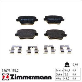 ZIMMERMANN Bremsbelagsatz, Scheibenbremse 22675.155.2