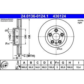 Bremsscheibe Vw P. Touareg 3.0-4.2 V8 10- Pr 24.0136-0124.1 Bremsscheibe Vw P. Touareg 3.0-4.2 V8 10- Pr 24.0136-0124.1