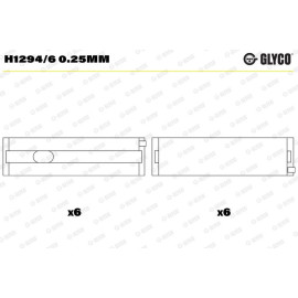 GLYCO Kurbelwellenlager H1294/6 0.25mm