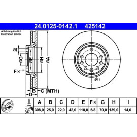 Bremsscheibe Opel P. Zafira 24.0125-0142.1