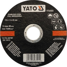 Trennscheibe für Edelstahl 115X1,2 YT-6101