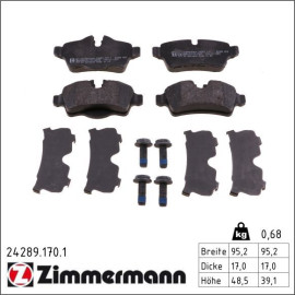 ZIMMERMANN Bremsbeläge 24289.170.1