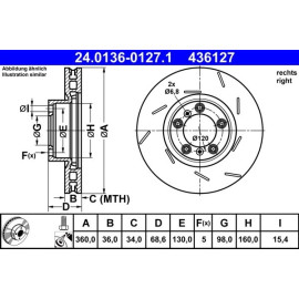 Bremsscheibe Porsche P. Panamera 3.0-4.8 09-13 Pr 24.0136-0127.1 Bremsscheibe Porsche P. Panamera 3.0-4.8 09-13 Pr 24.0136-0127.1