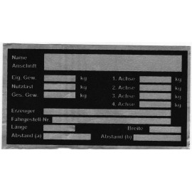 Typenschild 404418.001 Typenschild 404418.001
