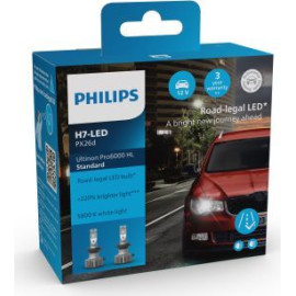 H7 12V 16W Ultinon Pro6000 LED 5800K mit Straßenzulassung Standard 2 Stück Philips 11972U60SX2
